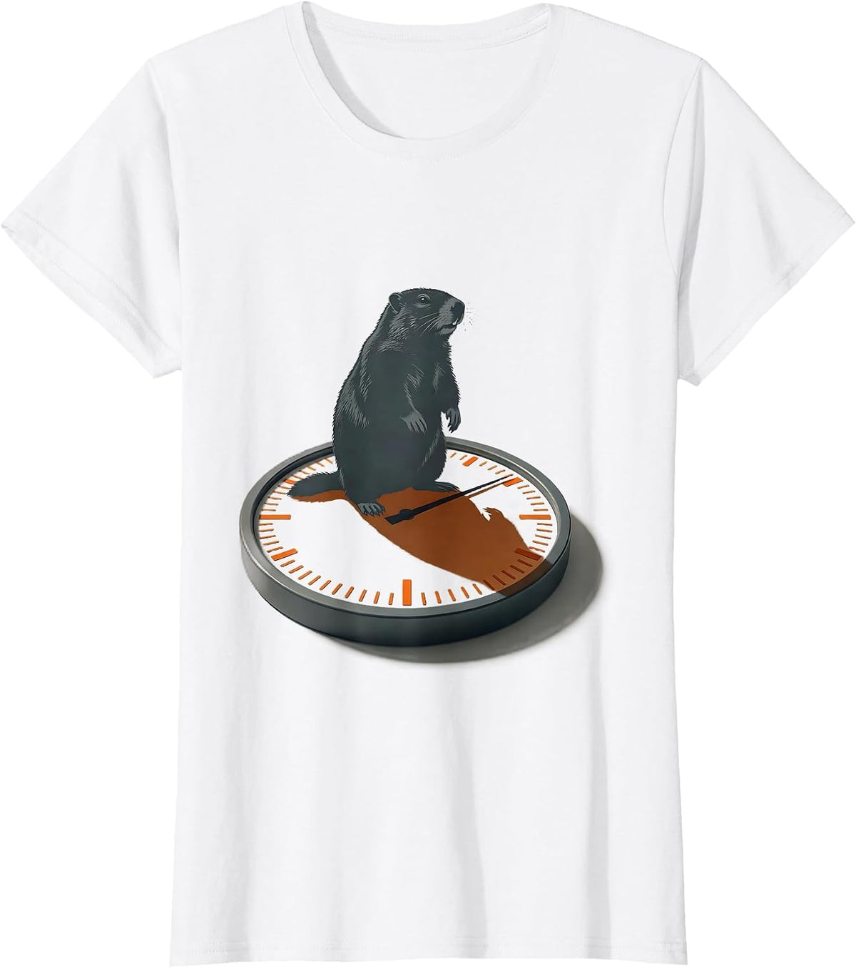 Groundhog Weather Gauge Editorial Conceptual Humor T-Shirt - White