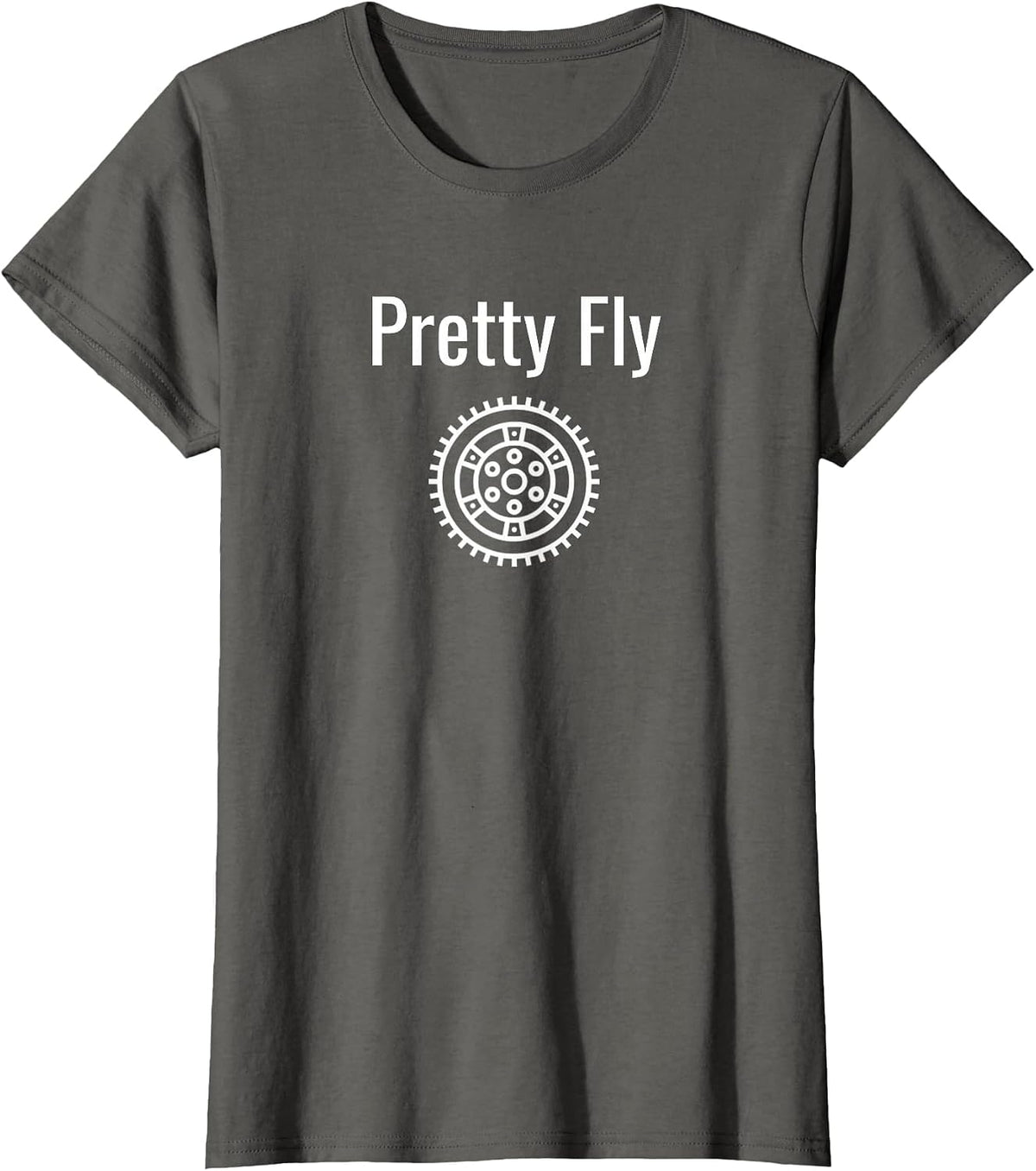 Funny Car Quote - Pretty Fly | Flywheel Race Car T-Shirt - Asphalt Grey