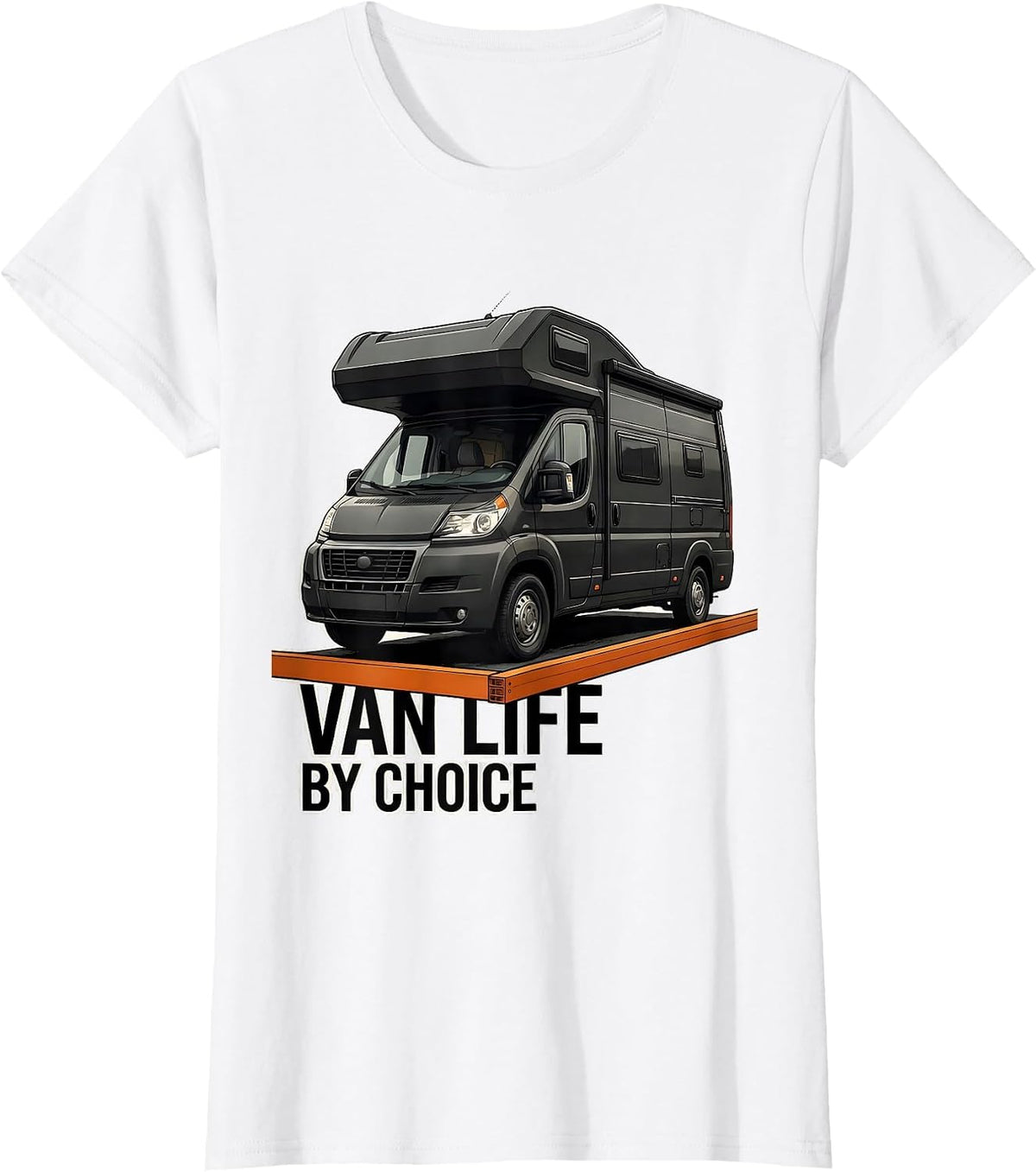 Women's Van Life By Choice Brutalist Retro Van Dweller Nomad Pride T-Shirt - White