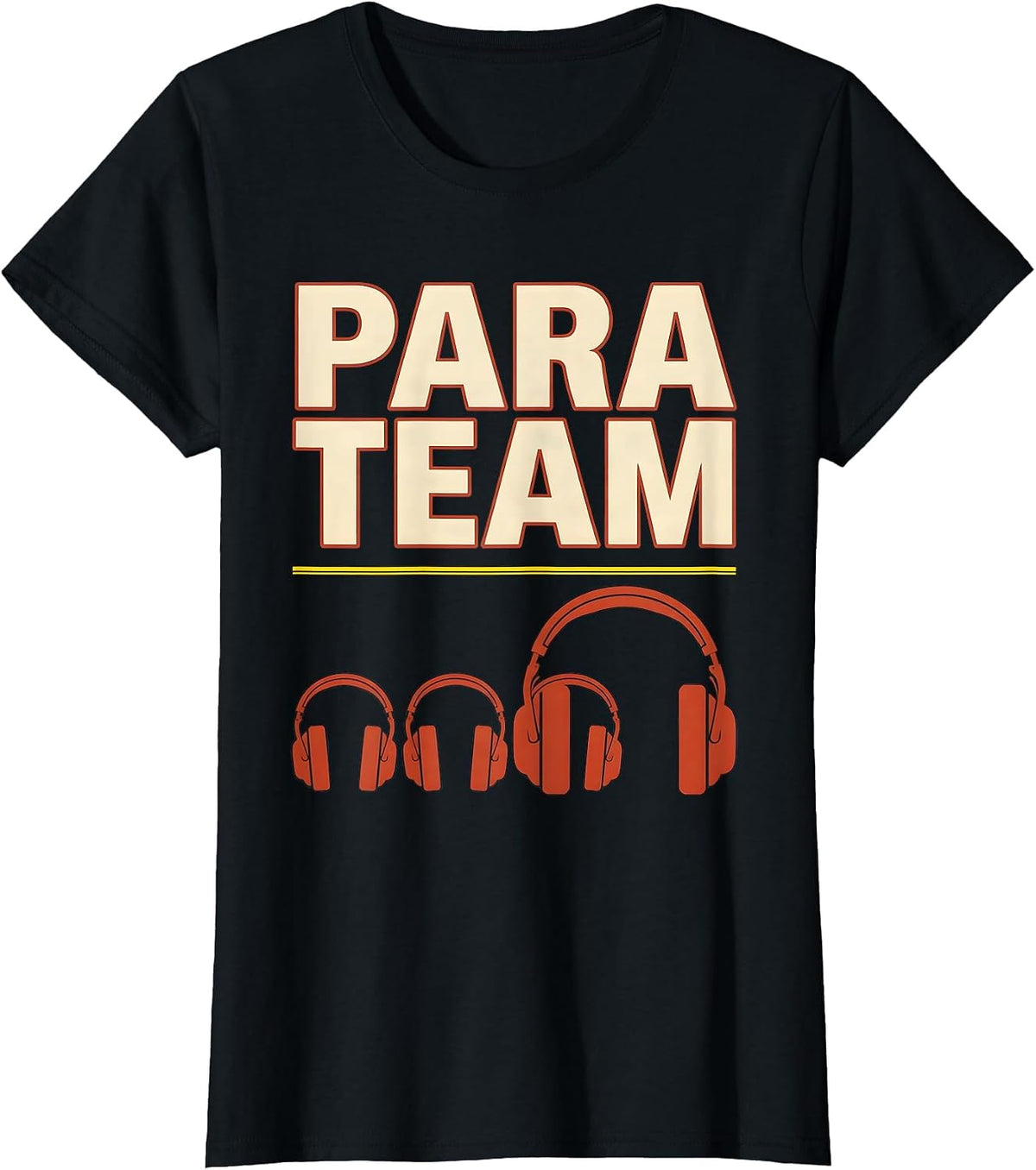 Women's Para Team Screenprint Poster Paraprofessional Teacher T-Shirt - Black