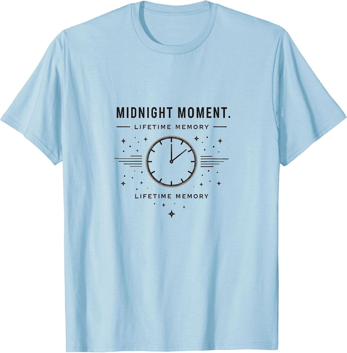 Midnight Moment Lifetime Memory NYE Design Twins T-Shirt - Baby Blue