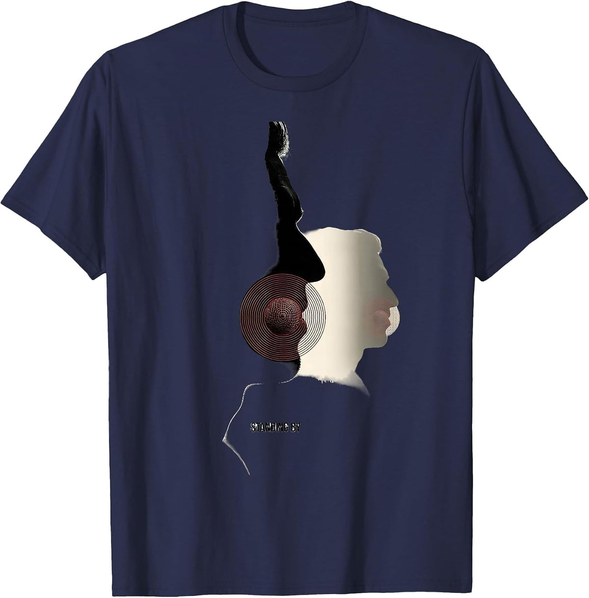 Standing By Funny Ham Radio Operator Hobbyist Humor T-Shirt - Navy Blue
