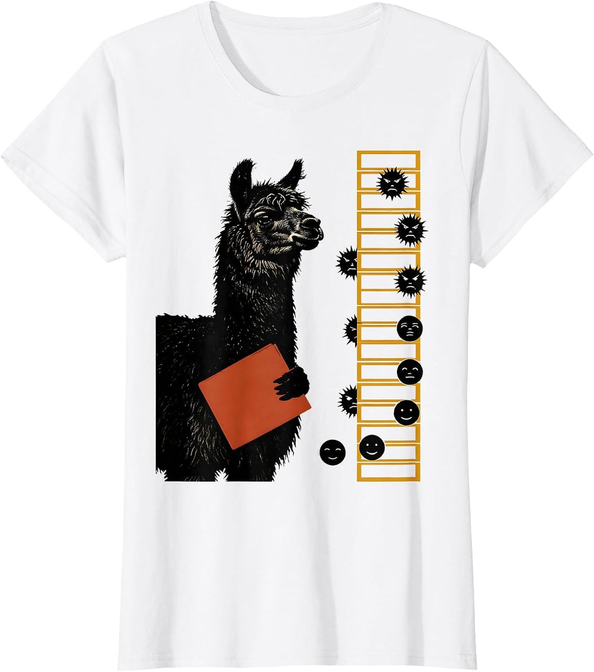 Women's Alpaca Calm Counselor Humor Mental Health Therapist T-Shirt - White