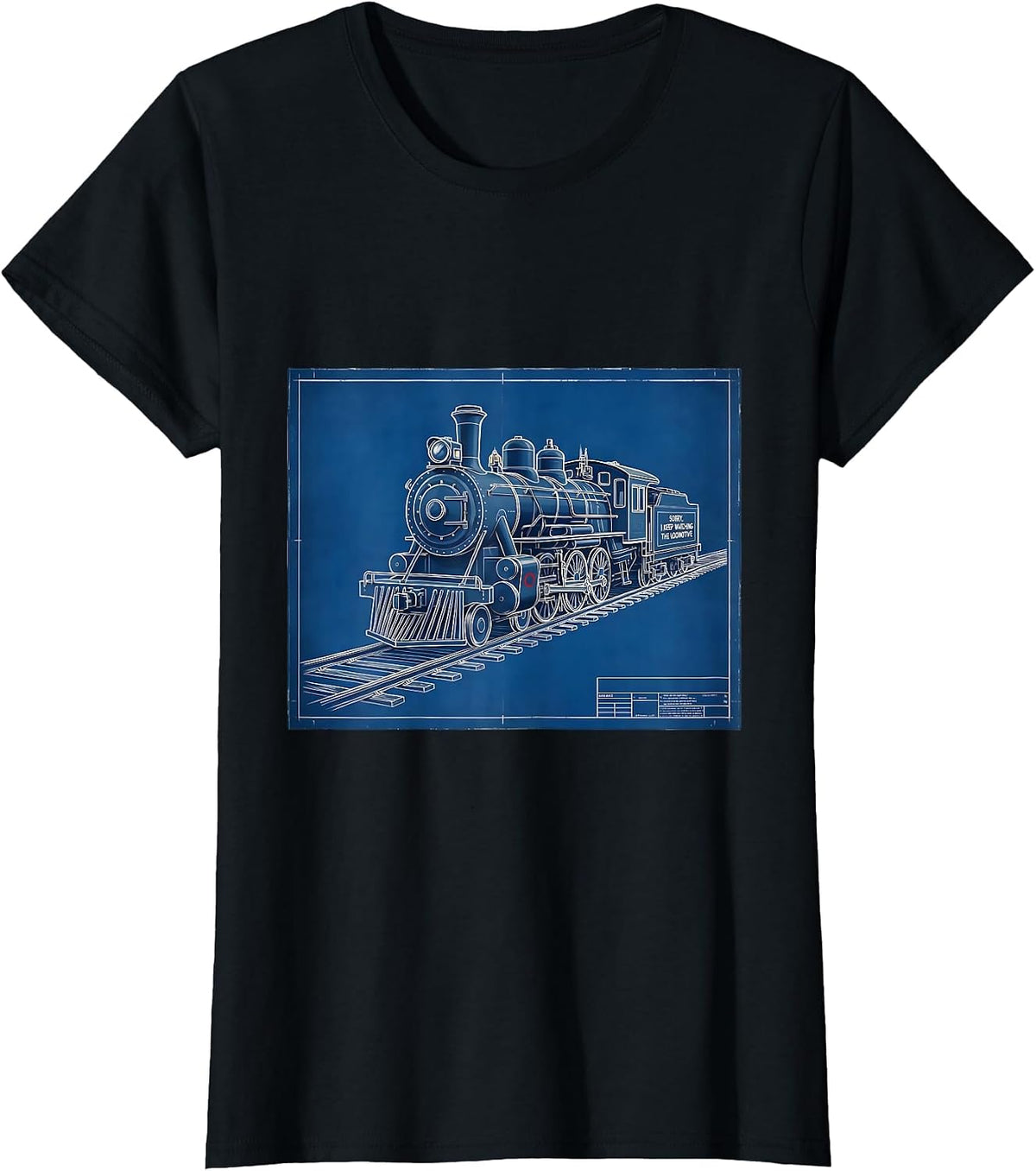 Sorry I Keep Watching The Locomotive Vintage Steam Train T-Shirt - Black
