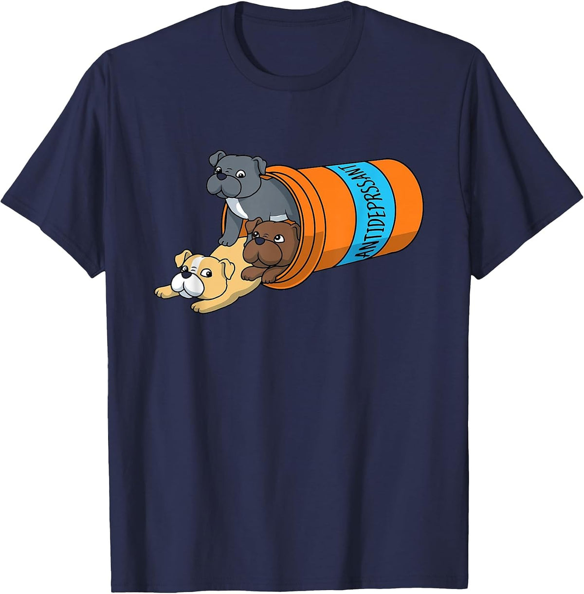 Antidepressant Pitbull T-Shirt - Navy Blue