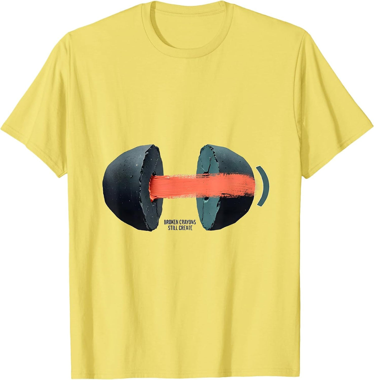 Men's Broken Crayons Still Create Mental Health Awareness Support T-Shirt - Lemon Yellow