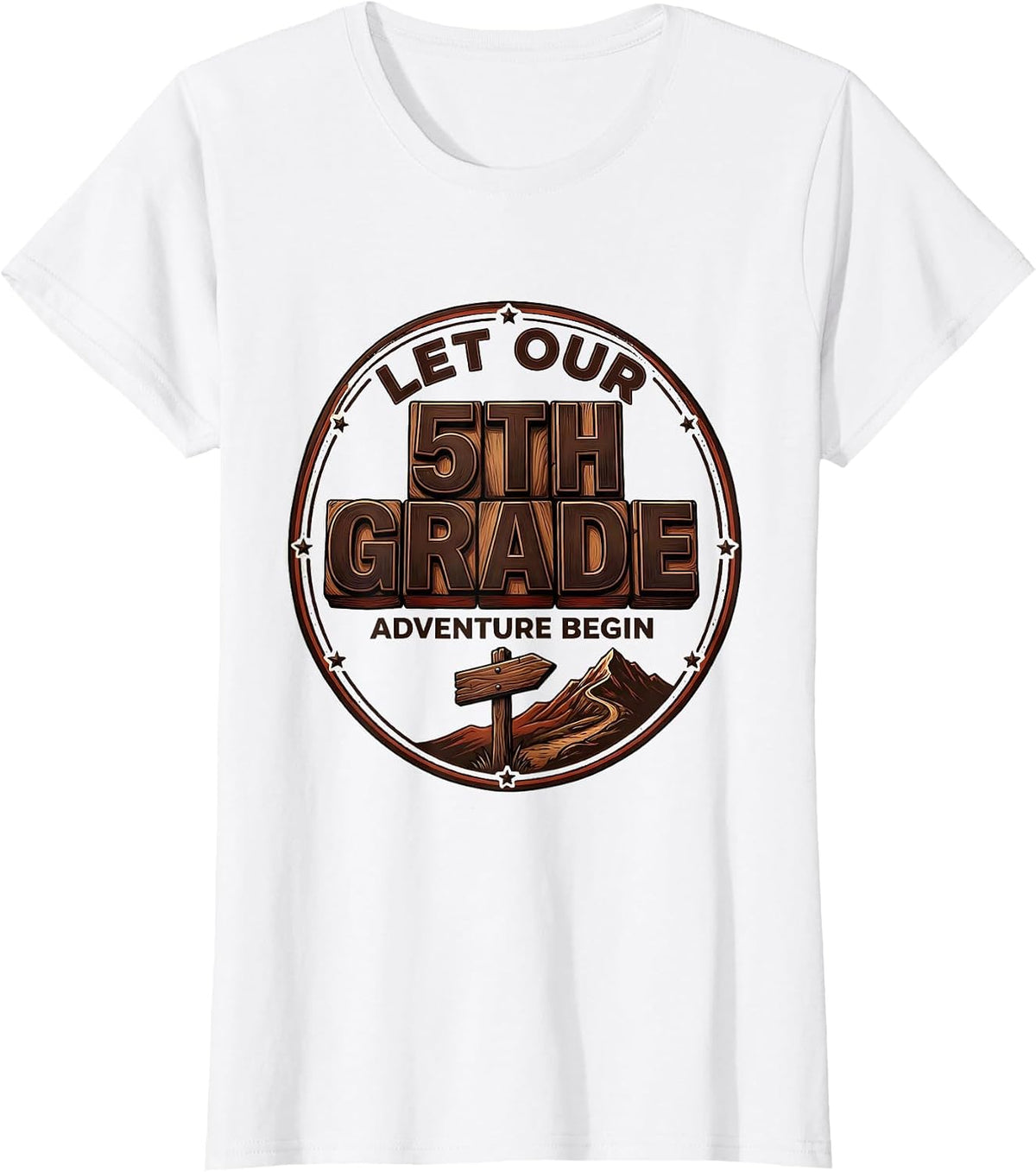 Women's Let Our 5th Grade Adventure Begin Fifth Grade Teacher Team T-Shirt - White