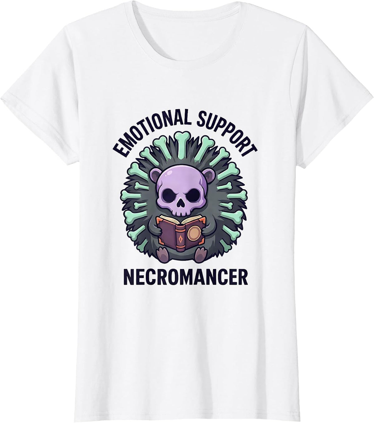 Emotional Support Necromancer Pastel Goth Kawaii Horror T-Shirt - White