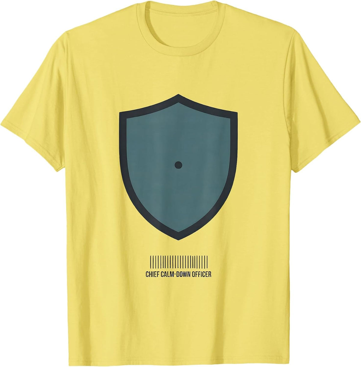 Men's Chief Calm-Down Officer Funny School Counselor Appreciation T-Shirt - Lemon Yellow