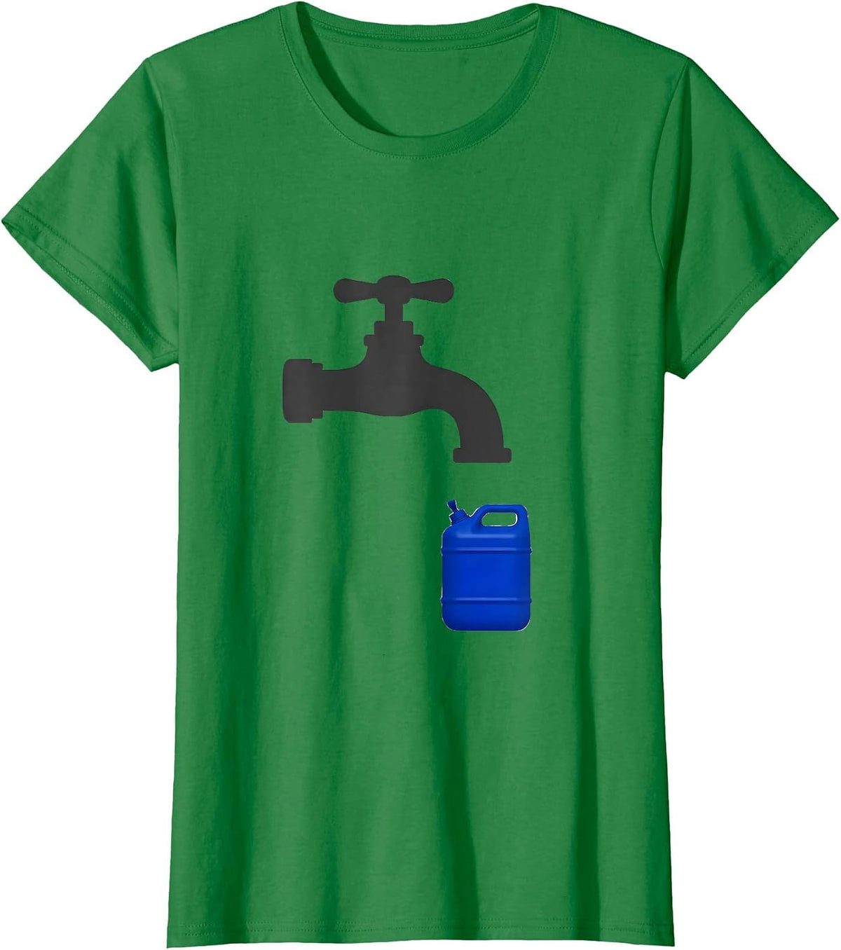 Women's Faucet Jerry Can Minimalist Van Life Nomad T-Shirt - Kelly Green