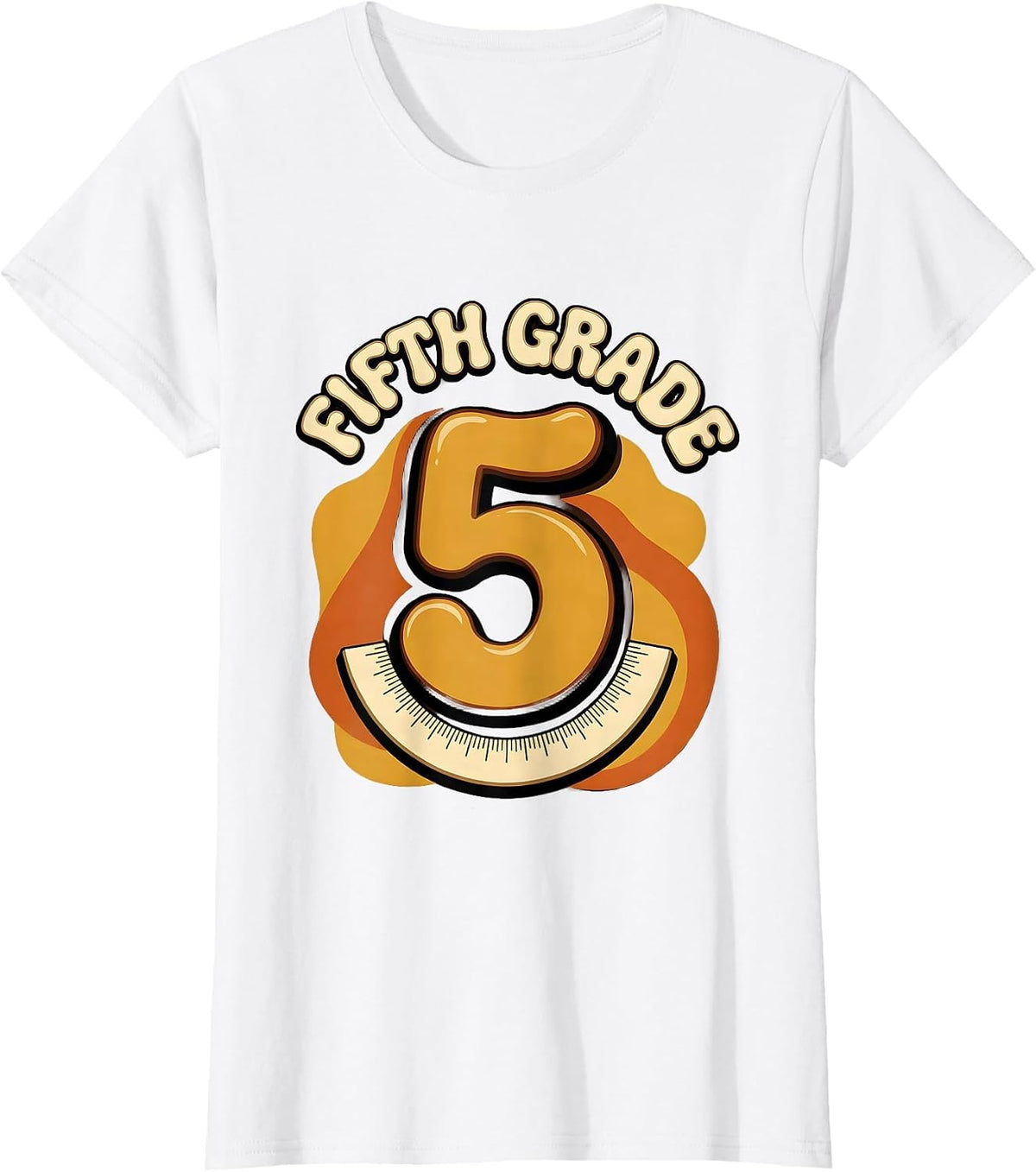 Women's Fifth Grade Retro 70s Back To School Teacher Student T-Shirt - White