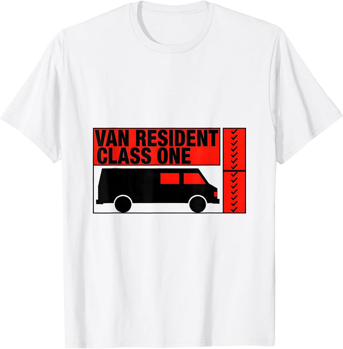 Men's Van Resident, Class One Geometric Van Life Nomad Road-Trip T-Shirt - White