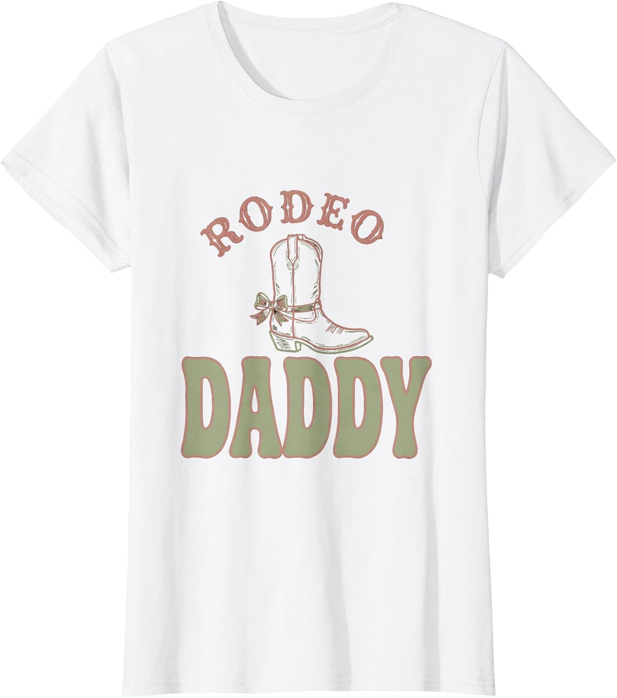 Women's Rodeo Daddy Boho Typography Cowgirl Birthday Party Family T-Shirt - White