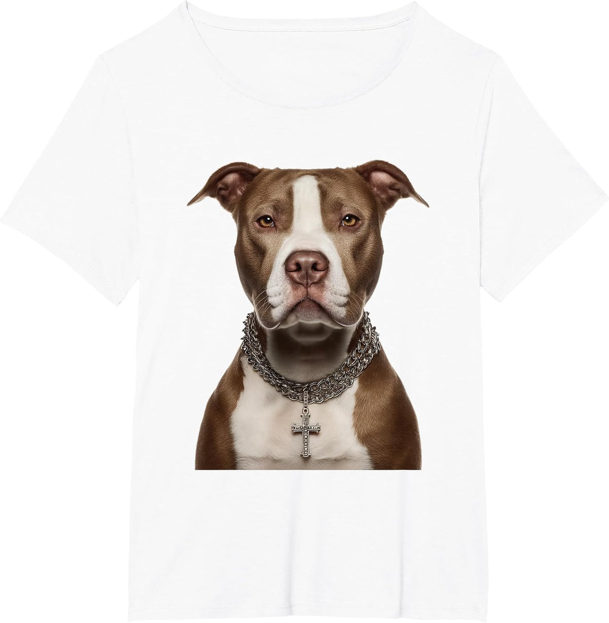Christian Pitbull Dog Pittie Cross Religious Graphic T-Shirt - White