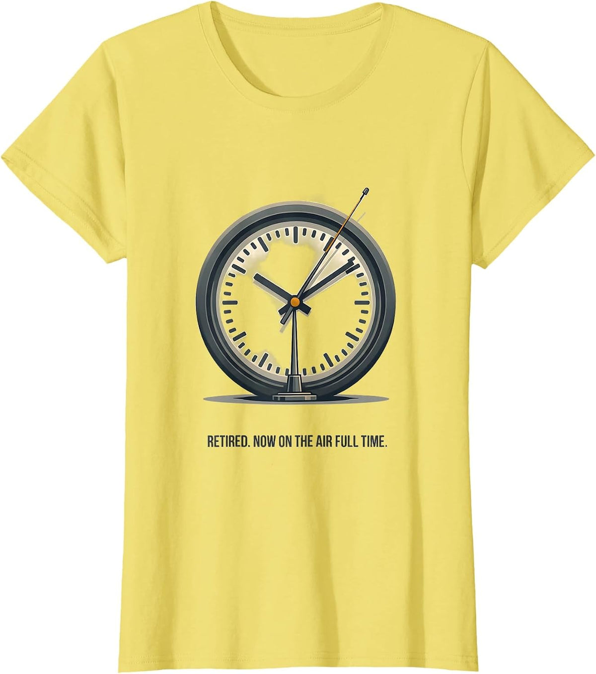 Retired Now On The Air Full Time Funny Ham Radio Operator T-Shirt - Lemon Yellow