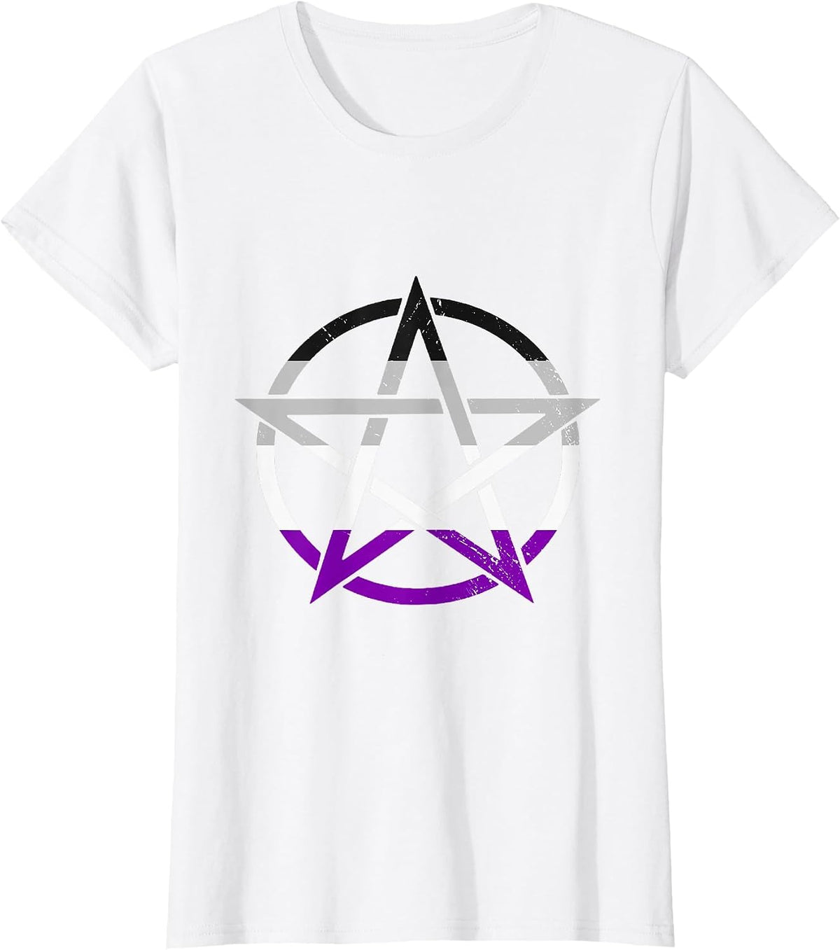 Ace Pentagram Gothic Asexual Pride Wicca Witchcraft T-Shirt - White