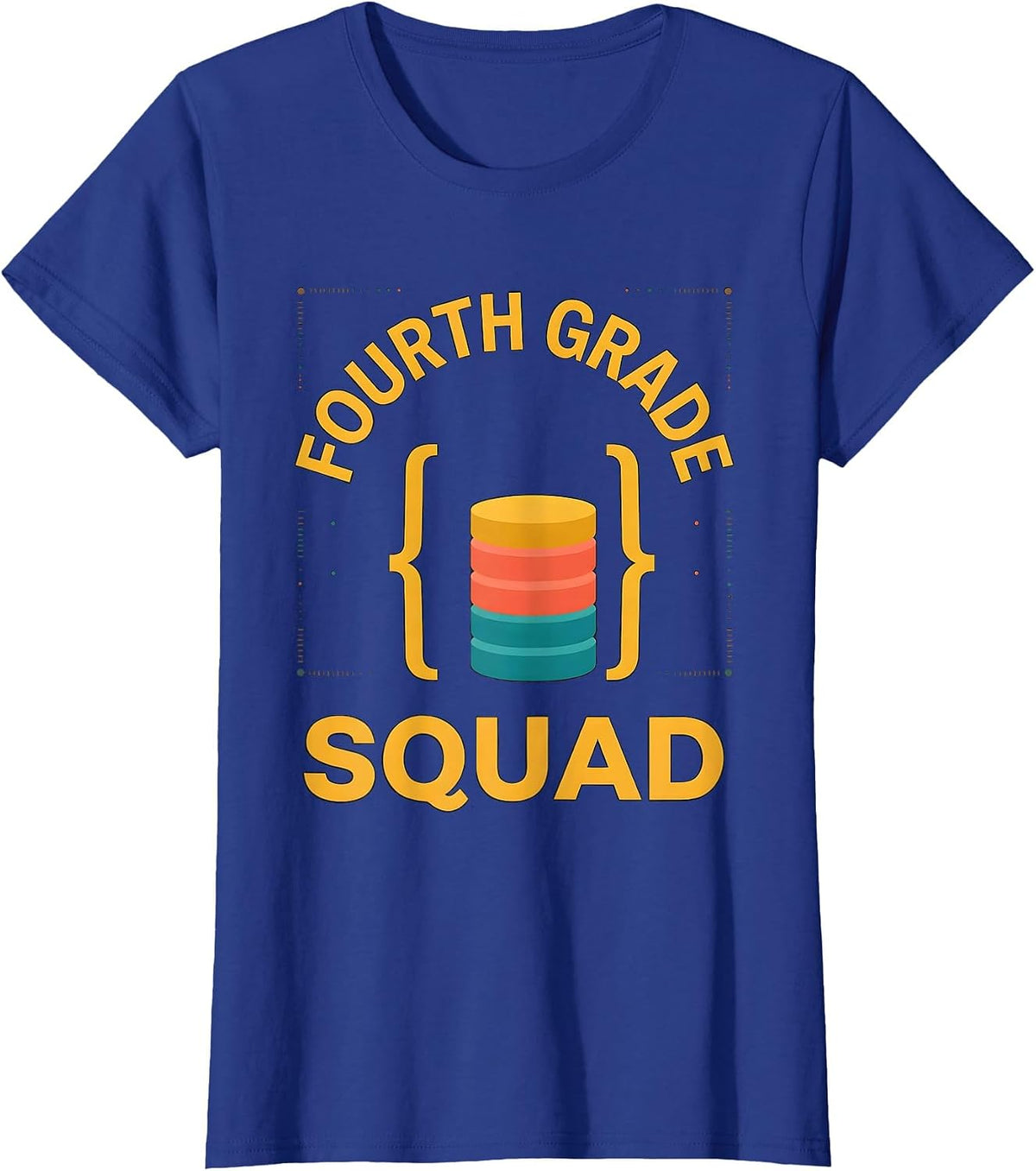 Women's Fourth Grade Squad Funny Teacher Humor Grade-Level Pride T-Shirt - Royal Blue