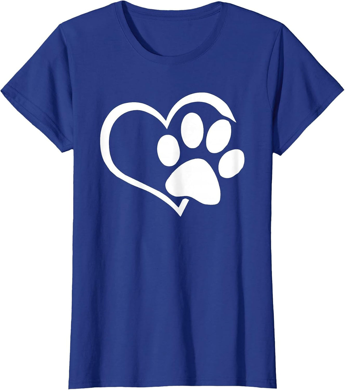 Dog Dad Mom Puppy Shirt Love Dogs Paw Print Heart Women Men T-Shirt - Royal Blue