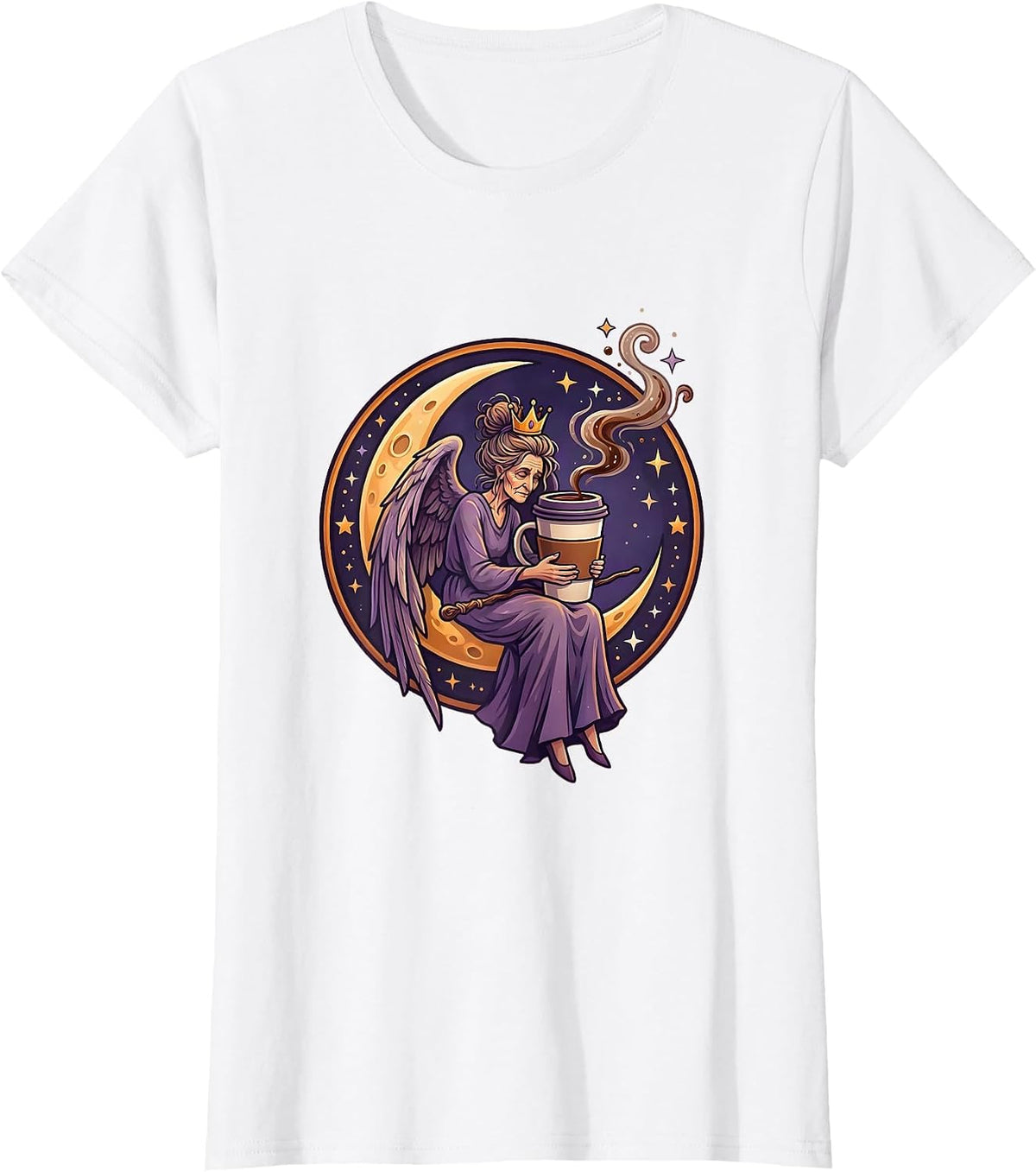 Tired Fairy Godmother Coffee Break Funny Gift T-Shirt - White