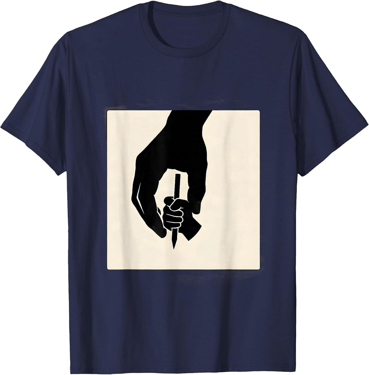 Men's Paraprofessional Hands Guiding Child Writing Desk T-Shirt - Navy Blue