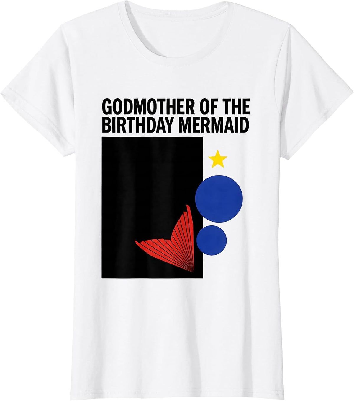 Women's Godmother Of The Birthday Mermaid Playful Mermaid Family T-Shirt - White
