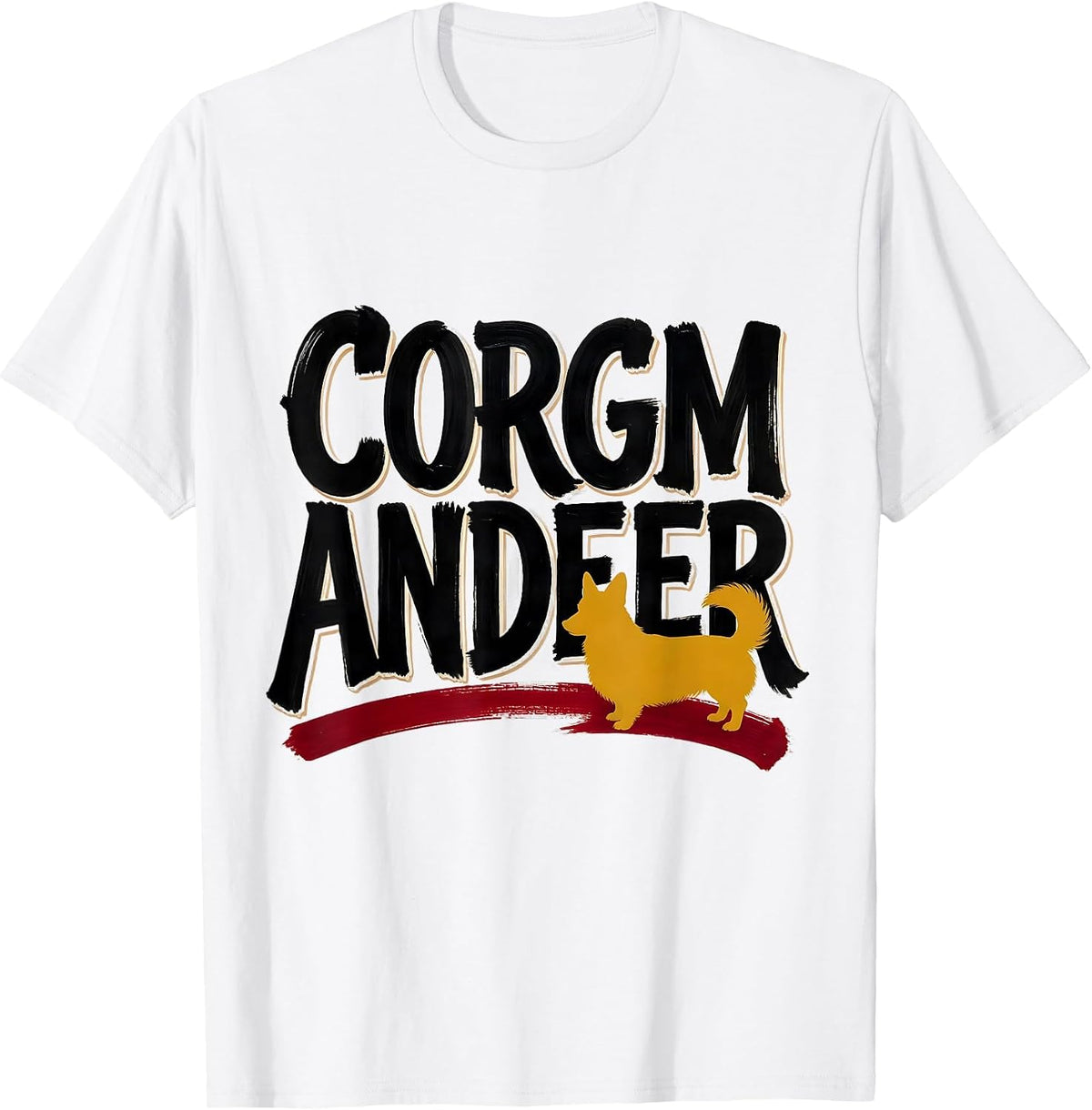 Men's Corgmandeer Funny Corgi Dog Owner Breed Humor Gift T-Shirt - White