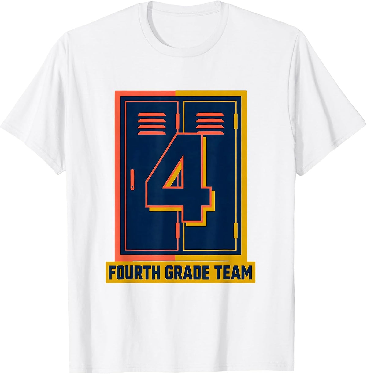 Men's Fourth Grade Team Playful Back to School Teacher Typography T-Shirt - White