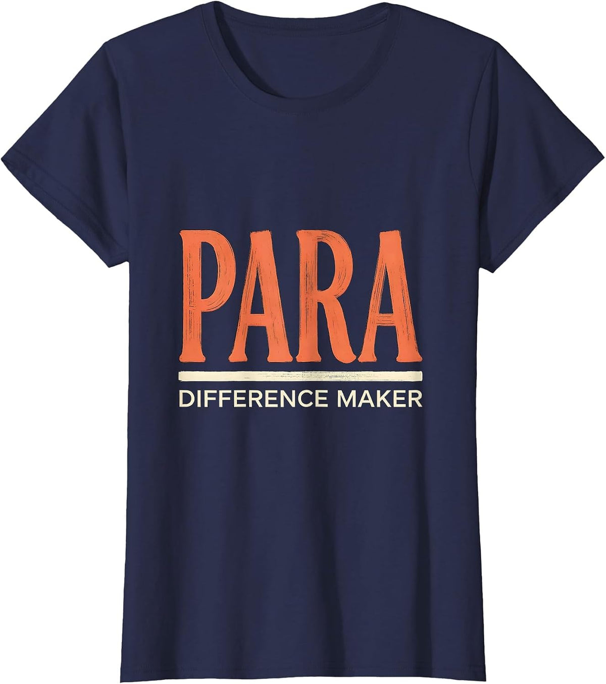 Women's Para Difference Maker Funny Paraprofessional Teacher Aide T-Shirt - Navy Blue