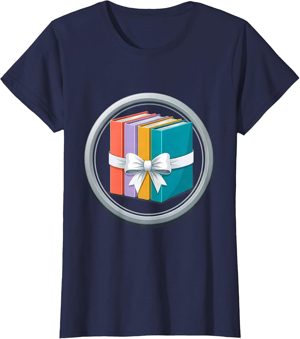 Women's Paraprofessional Colorful Lesson Binders Graphic T-Shirt - Navy Blue