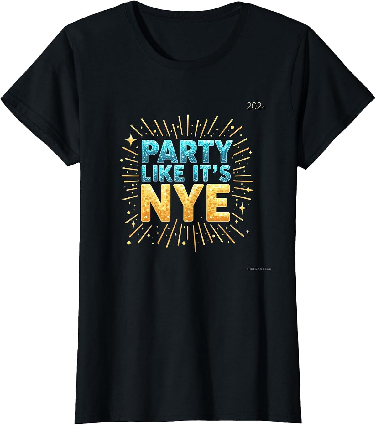 Party Like It's NYE Celebration Design T-Shirt - Black