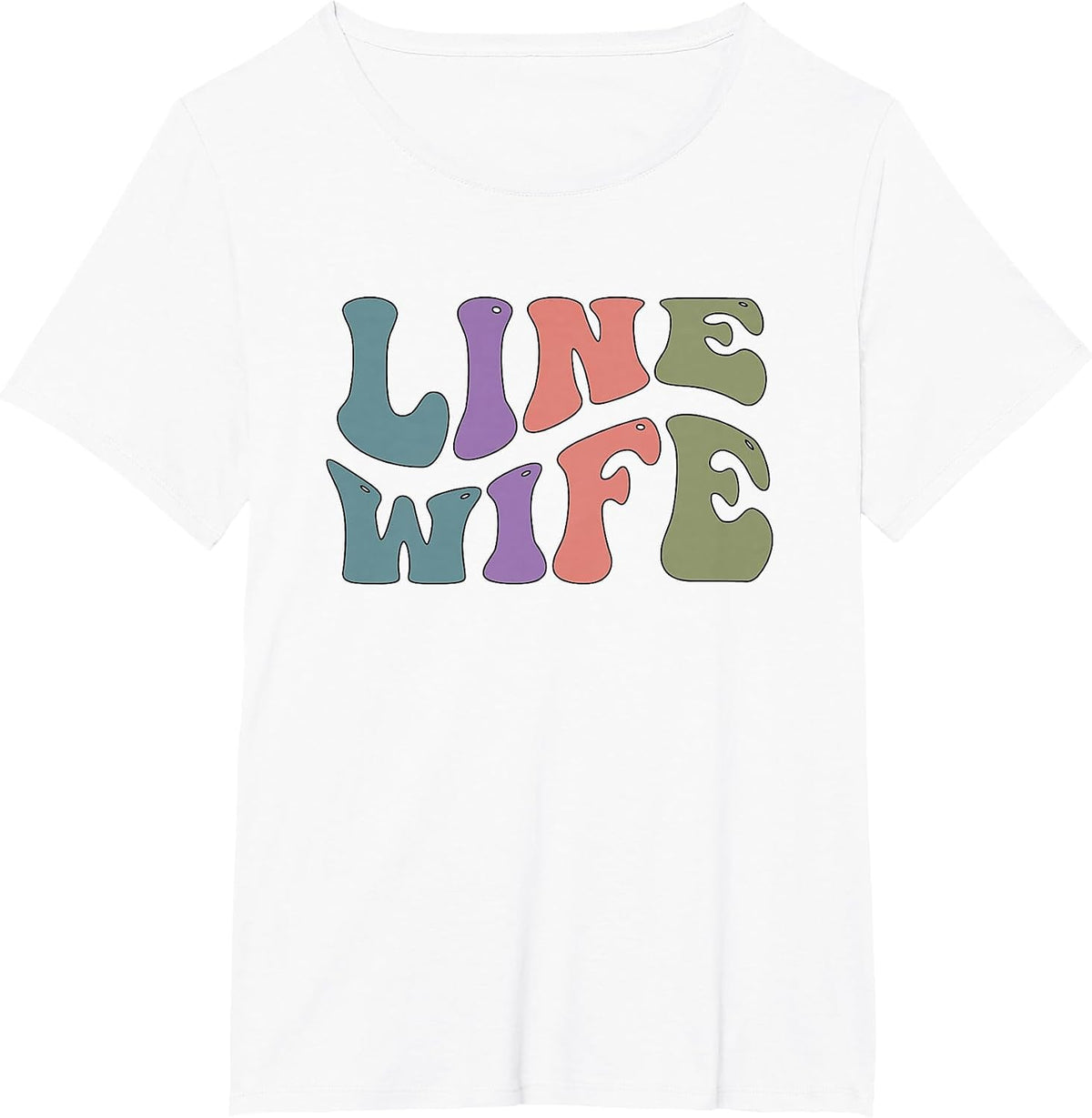 Lineman Wife Retro Linewife Lineworker Line Wife Husband T-Shirt - White
