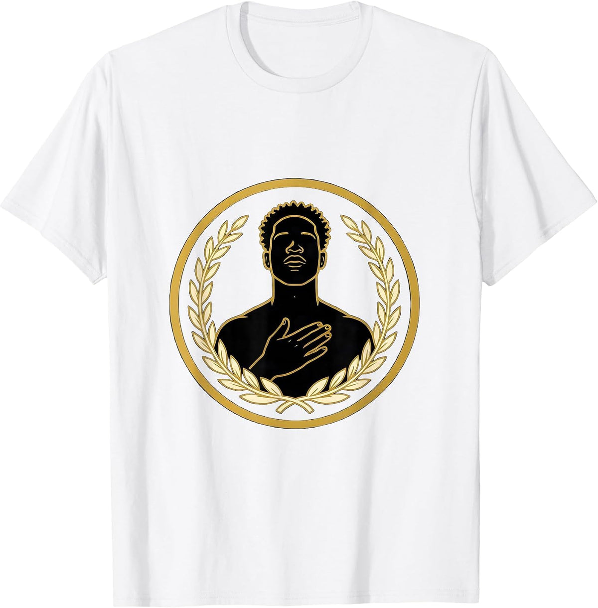 Men's Black Identity Pride Emblem Self Love Statement T-Shirt - White