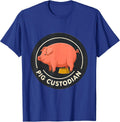 Pig Custodian Midcentury Modern Farm Animal Humor T-Shirt - Royal Blue