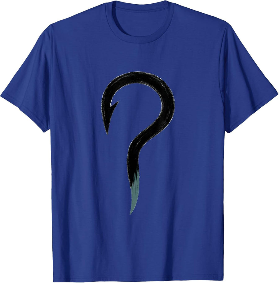 Fishhook Question Mark Editorial Conceptual Grammar Teacher T-Shirt - Royal Blue
