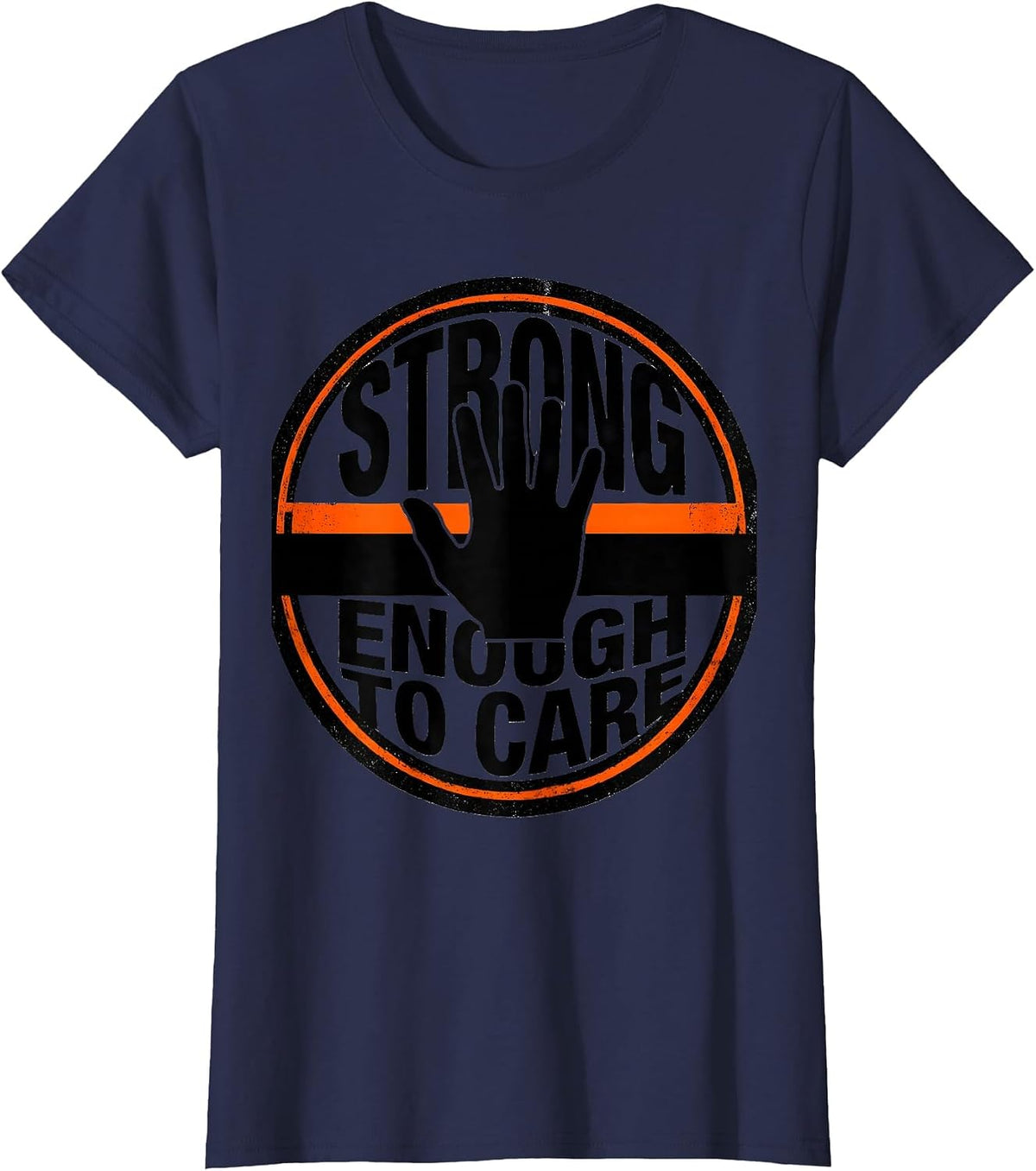 Women's Strong Enough To Care Paraprofessional Design T-Shirt - Navy Blue