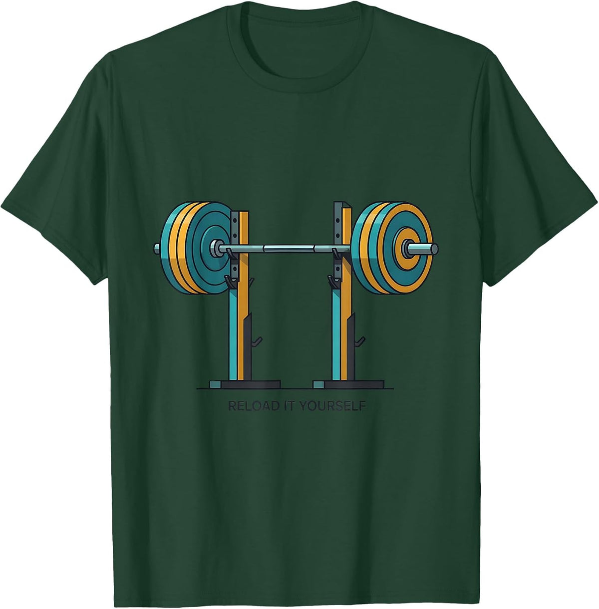 Reload It Yourself Funny Gym Workout Deadpan Humor T-Shirt - Dark Green