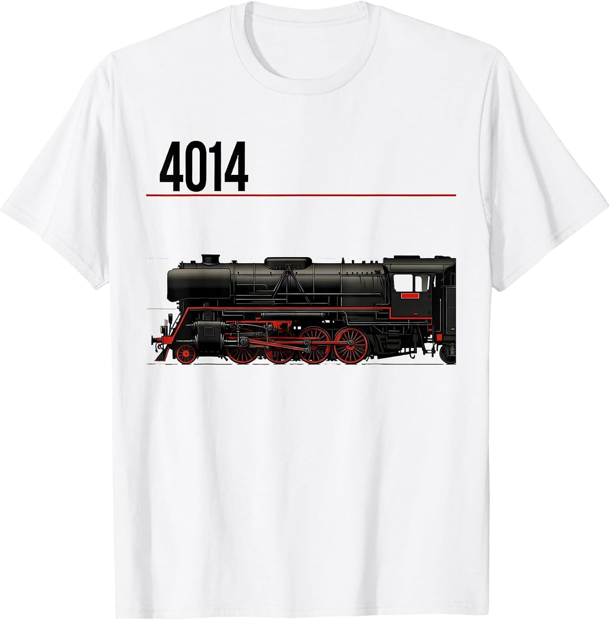 Men's 4014 Vintage Steam Locomotive Railroad Enthusiast Hobby Wear T-Shirt - White