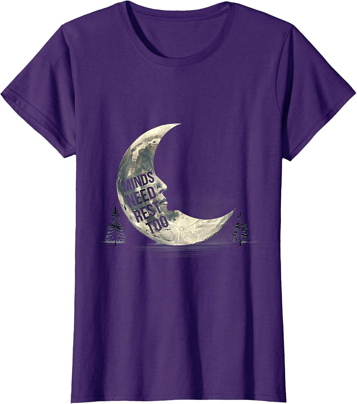 Minds Need Rest Too Mental Health Awareness Design T-Shirt - Purple