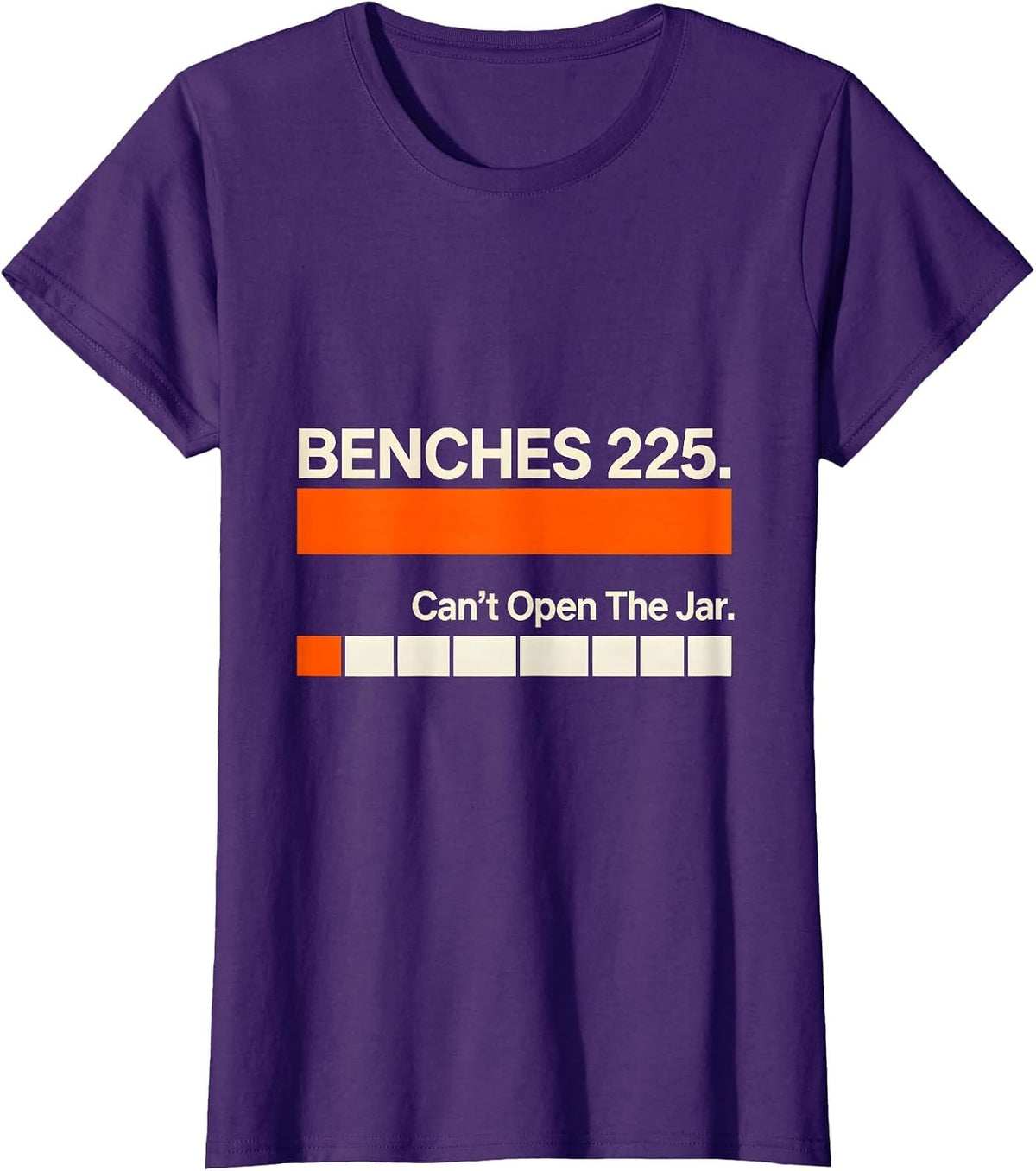 Women's Benches 225 Can't Open The Jar Funny Gym Workout Humor T-Shirt - Purple