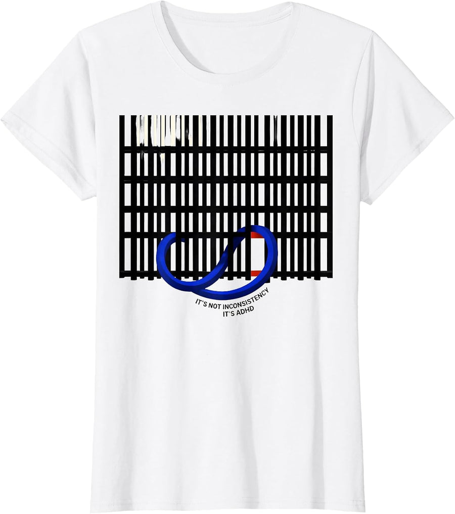 Women's It's Not Inconsistency It's ADHD Geometric Neurodiversity T-Shirt - White