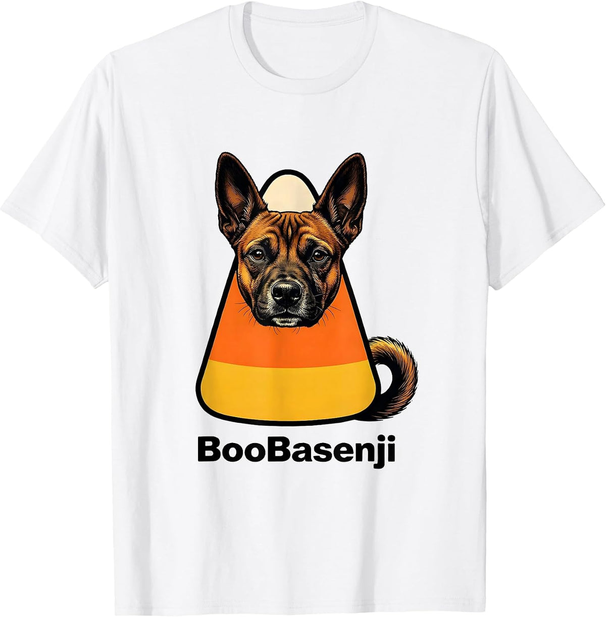 Men's BooBasenji Funny Basenji Dog Halloween Costume Humor T-Shirt - White
