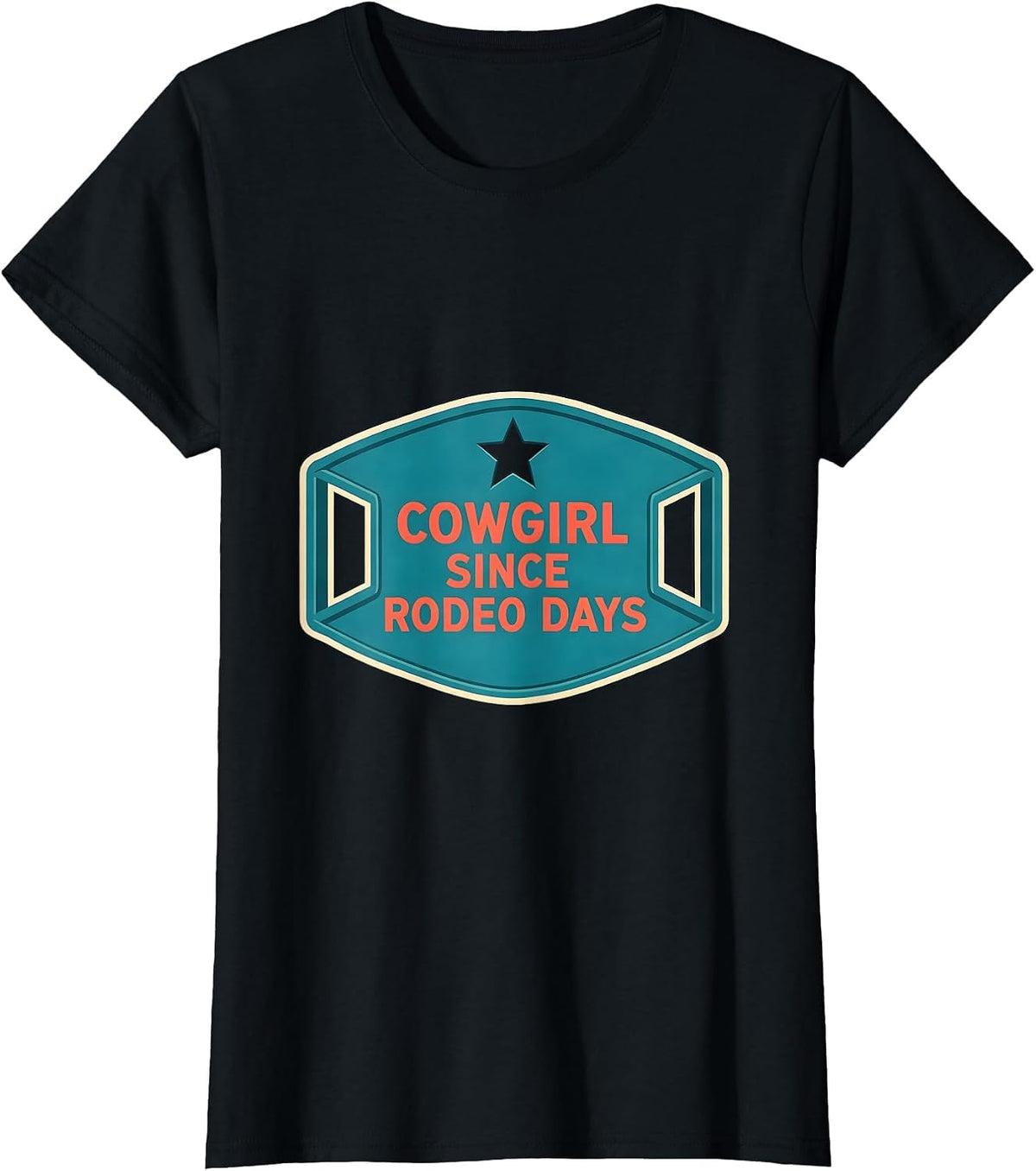 Women's Cowgirl Since Rodeo Days Vintage Western Retro Cowgirl Humor T-Shirt - Black
