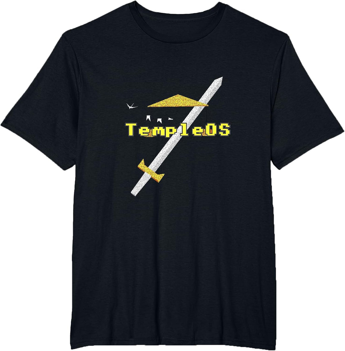 TempleOS Operating System Fan Gear Memory of Terry A. Davis T-Shirt Tee for Tech Enthusiasts - Black