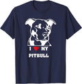 Pitbull Dog Shirt - I Love My Pitbull Dog Lover Tshirt T-Shirt - Navy Blue