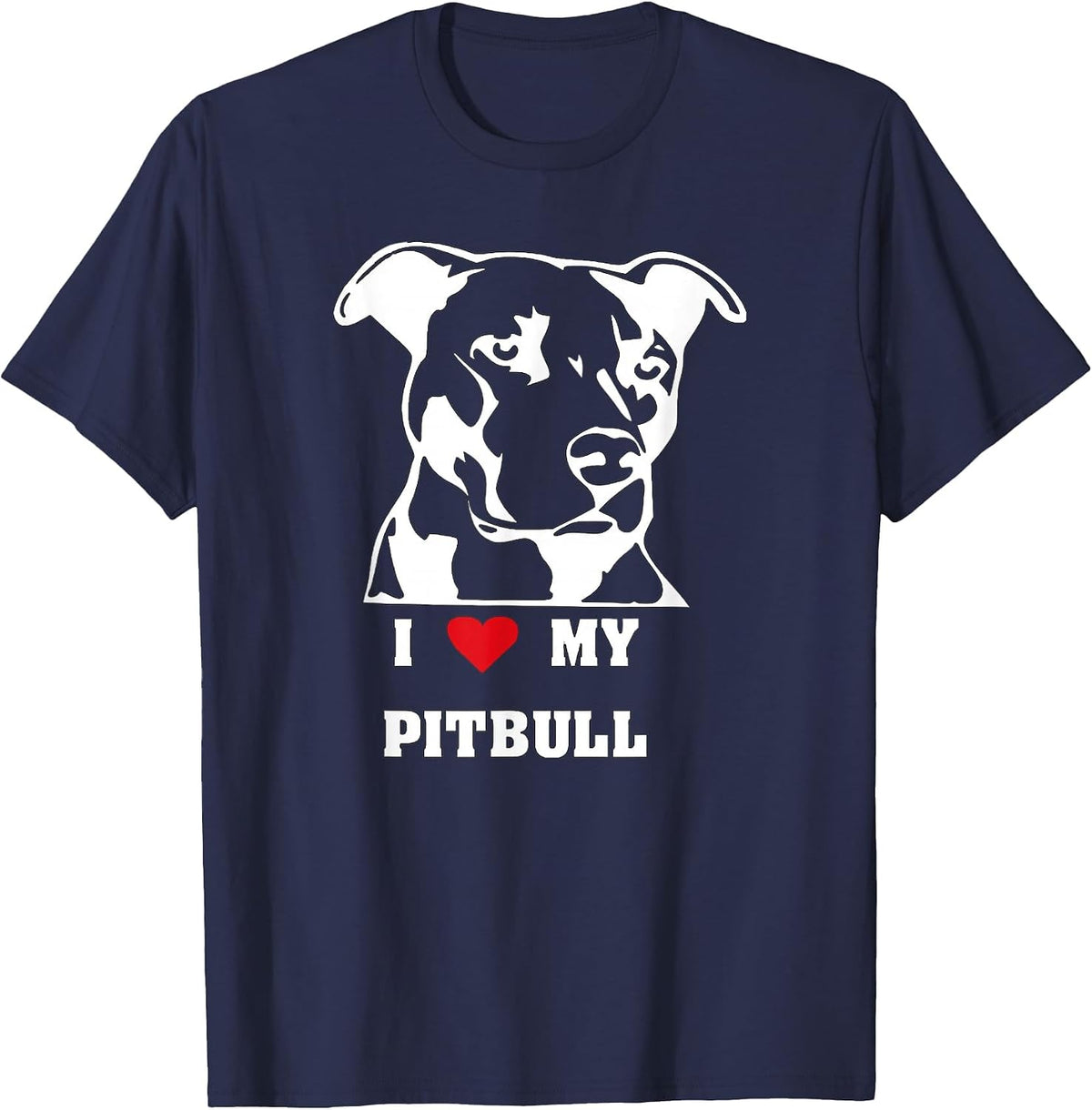 Pitbull Dog Shirt - I Love My Pitbull Dog Lover Tshirt T-Shirt - Navy Blue