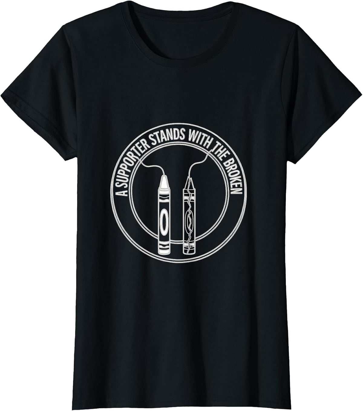 A Supporter Stands With The Broken Mental Health Awareness T-Shirt - Black