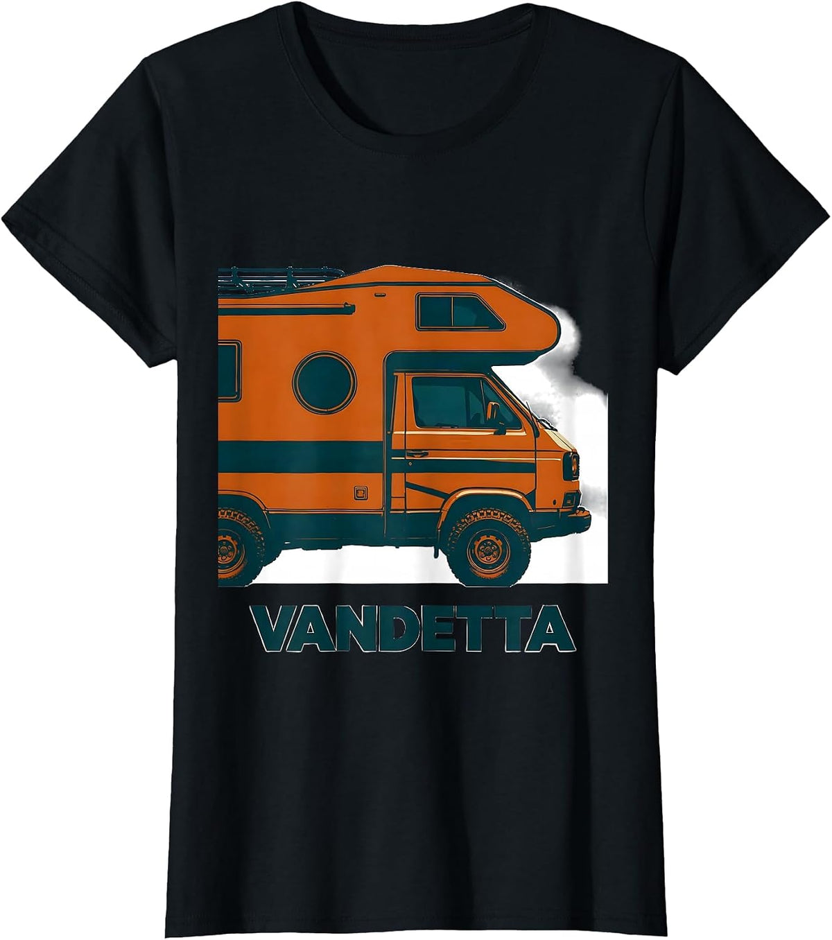 Vandetta Retro Van Life Camper Nomad Pride Vanlife T-Shirt - Black