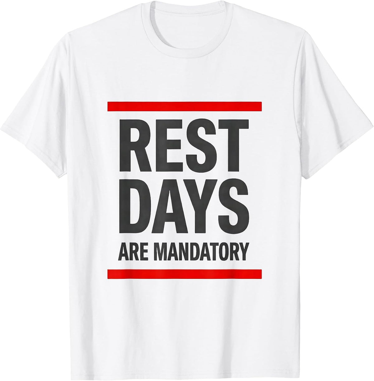 Men's Rest Days Are Mandatory Funny Gym Workout Weightlifting T-Shirt - White