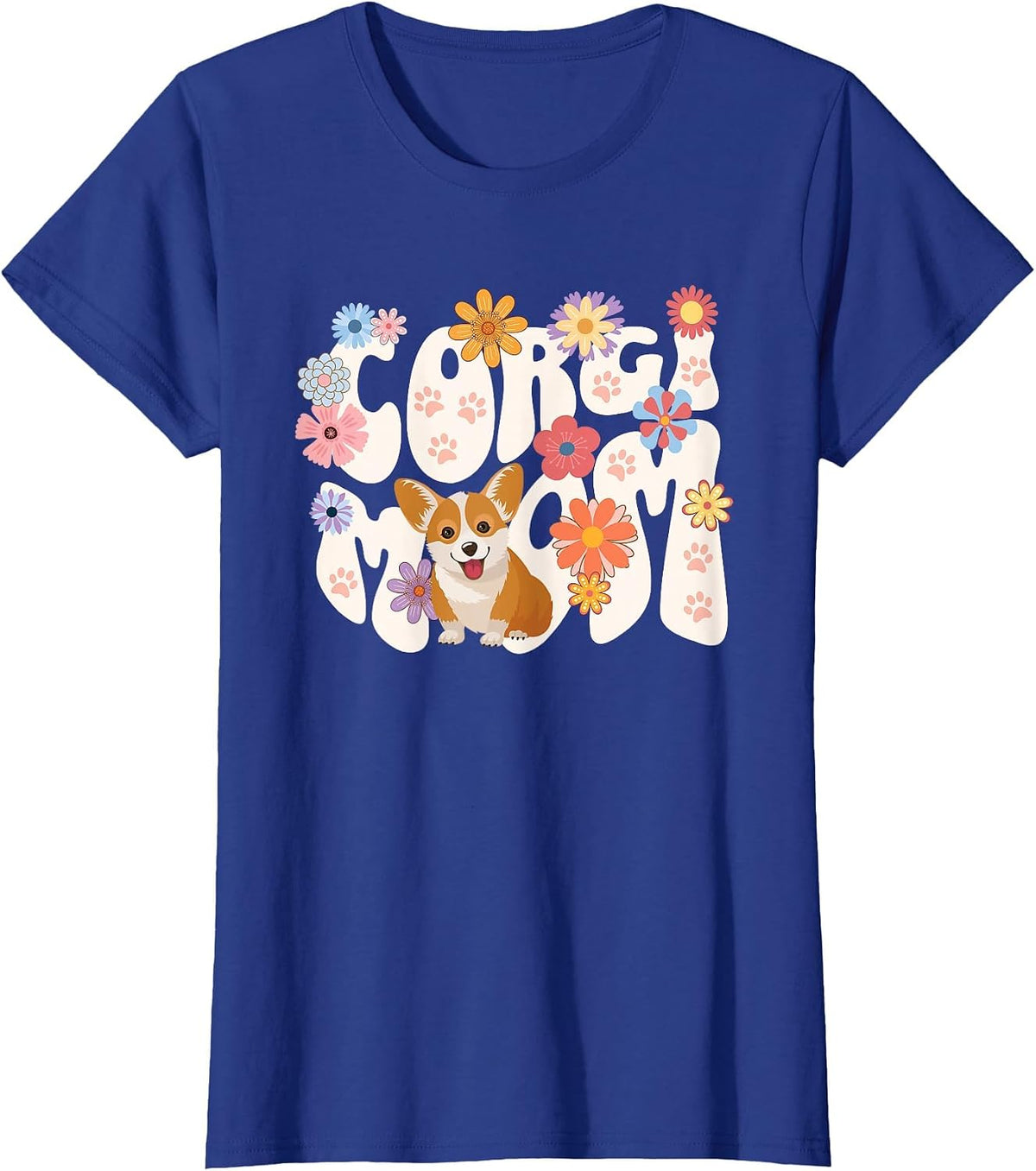 Cute Corgi Dog Mama Design Women T-Shirt - Royal Blue