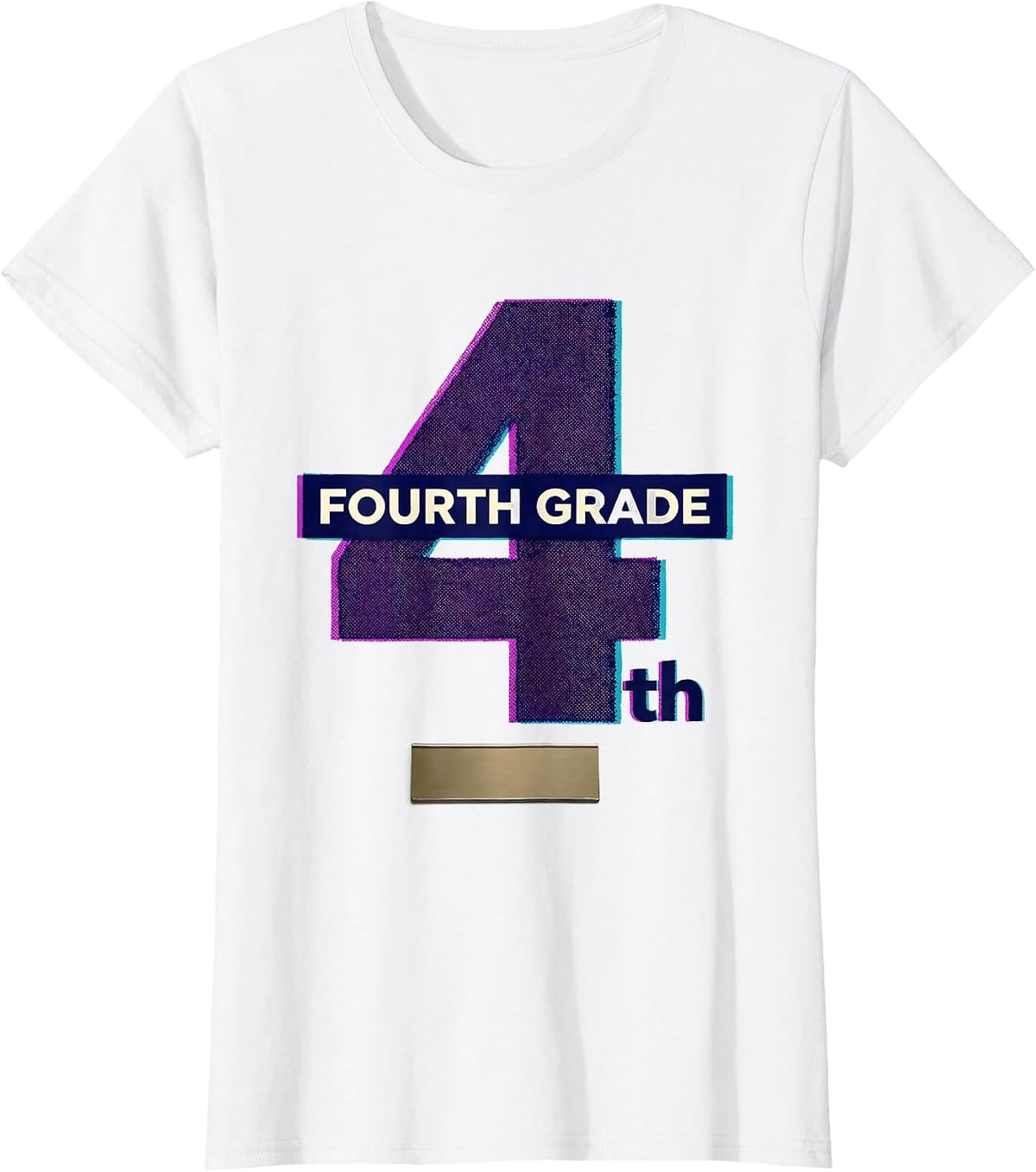 Fourth Grade Cute Risograph Teacher Back To School T-Shirt - White